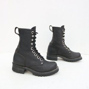 Molts women motorcycle black heel boots size 6.5 M